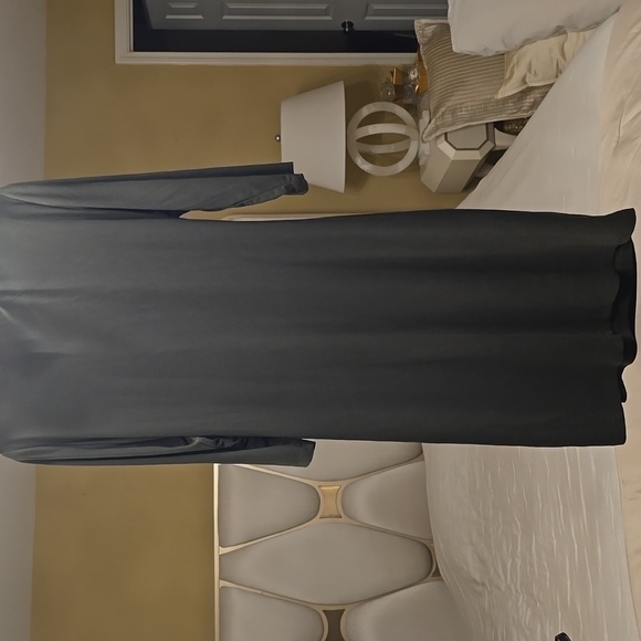 Anne Klein Dark Military Green Midi Dress with Gold Buckle - Picture 7 of 11